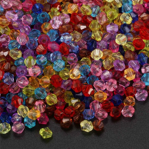 6000 Mixed Bicone Acrylic Tiny Spacers Beads 4X4mm 2