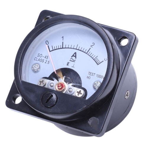3X AC 0-3A Round Analog Panel Meter Current Measuring Ammeter Gauge Black 1