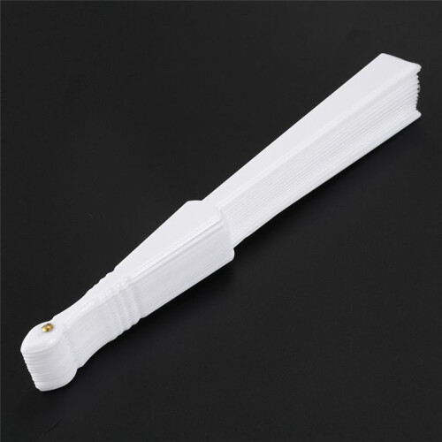 3X Plastic Fabric Hand Foldable Fan for Ladies Men White 1