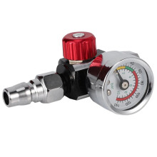 3Pc 1/4 Inch Bsp Air Regulator Valve Tool Durable Small Tail Pressure Gauge 48 x 60mm with Nozzle for Spray Tool