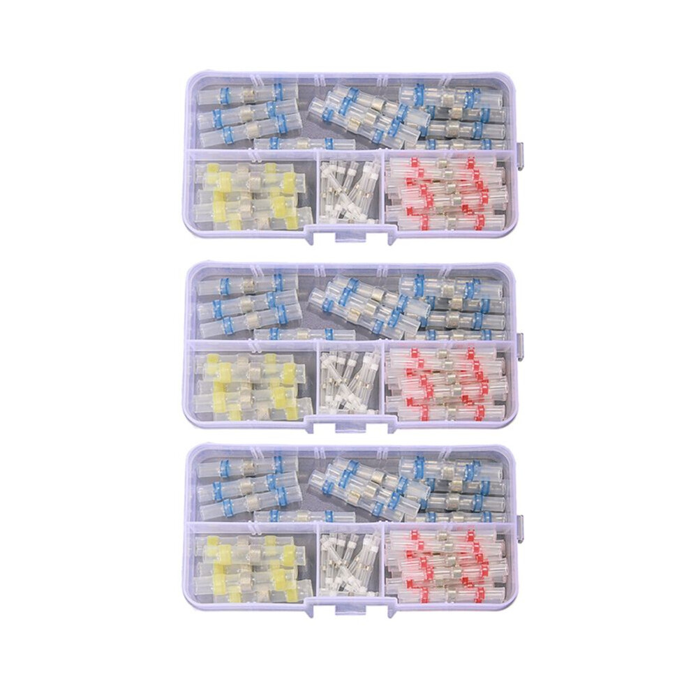 150Pcs Connector Heat Shrink Sordering Terminals Waterproof Solder Sleeve Tube Wire Insulated Butt Connectors Diy Kit 6031396573971