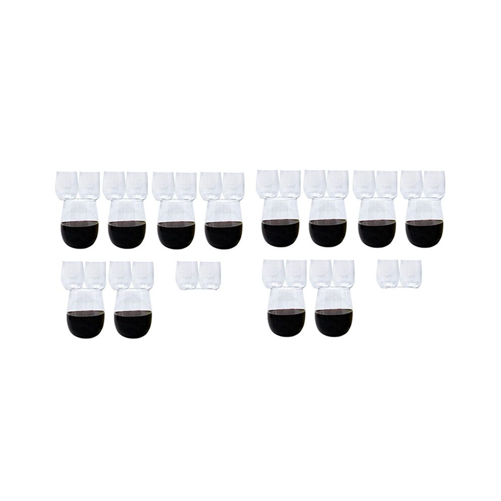 40X Disposable Wine Glasses, Stemless Plastic Wine Glasses For Parties Wine Cups, Plastic Champagne Glasses 6032010326355