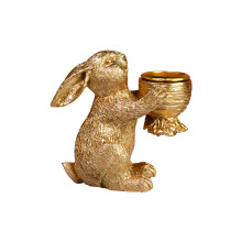 Figurines de lapin de pâques en résine, bougeoirs, décorations-1
