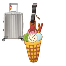Silicone Luggage Tags Cute Food Shape Travel Baggage Labels with Adjustable Strap and Durable Identifier