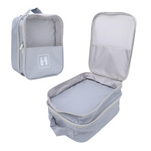 Travel Shoe Bag 3 Layer Shoe Organizer for Travel Dust Proof Odor Blocking Storage Pouch Gray