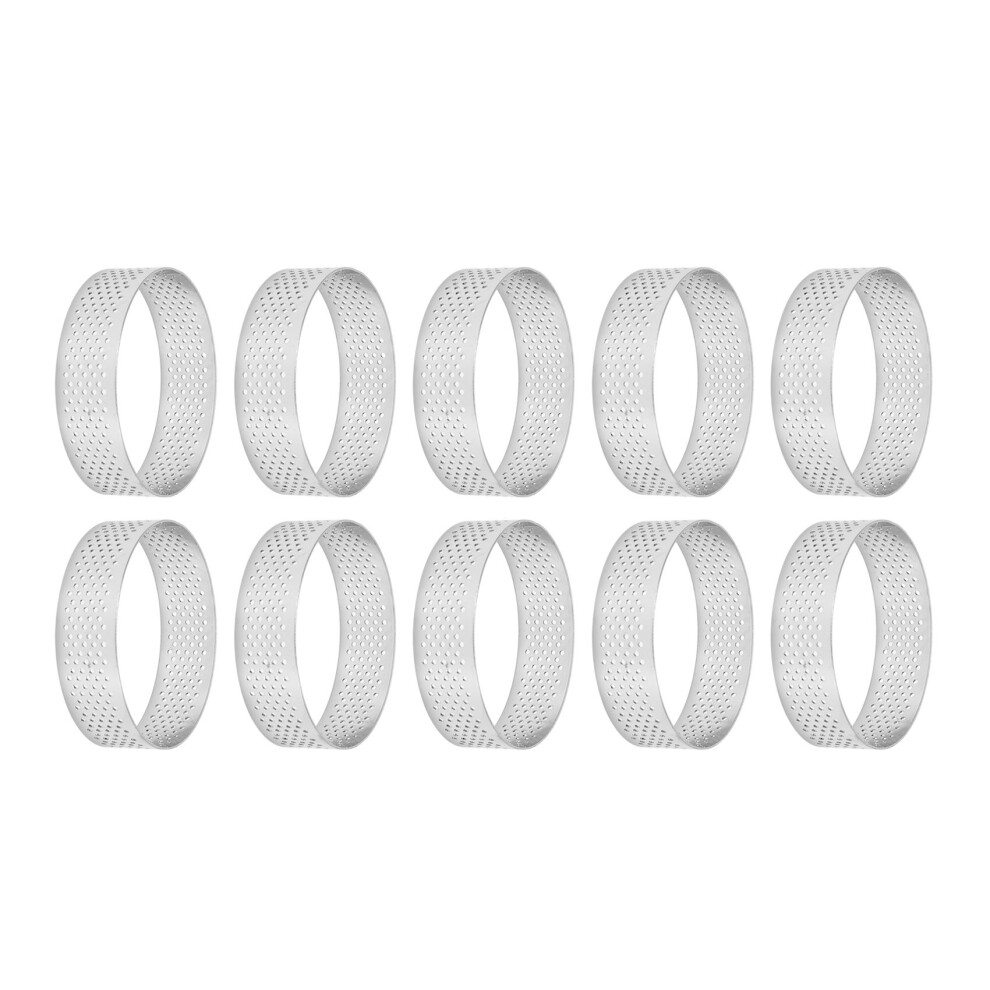 30Pcs Circular Tart Rings With Holes Stainless Steel Fruit Pie Quiches Cake Mousse Mold Kitchen Baking Mould 7Cm 6031055876160