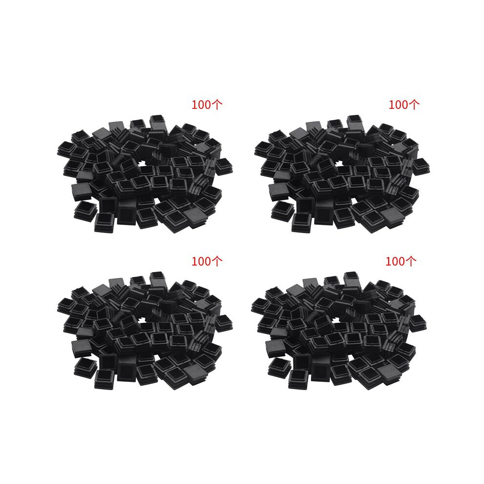 400Pcs Plastic Square Tube Inserts End Blanking Caps 20Mm X 20Mm Black 6032417925366