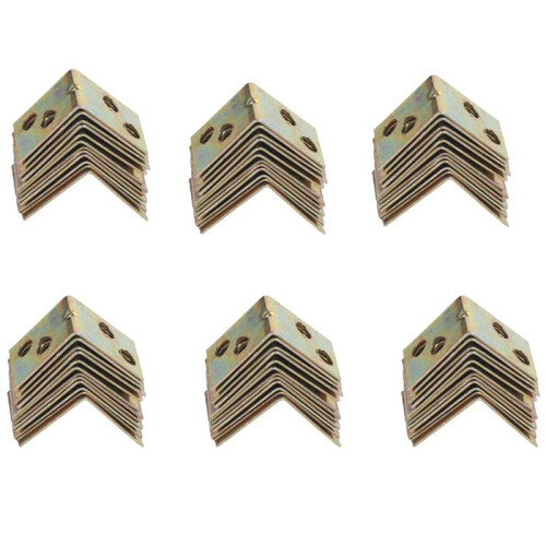 Metal Shelf Support 90 Degree Right Angle Bracket 72Pcs Brass Tone