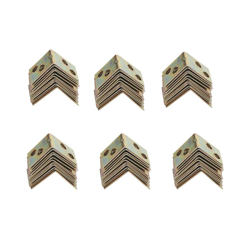 Metal Shelf Support 90 Degree Right Angle Bracket 72Pcs Brass Tone 6034127322381