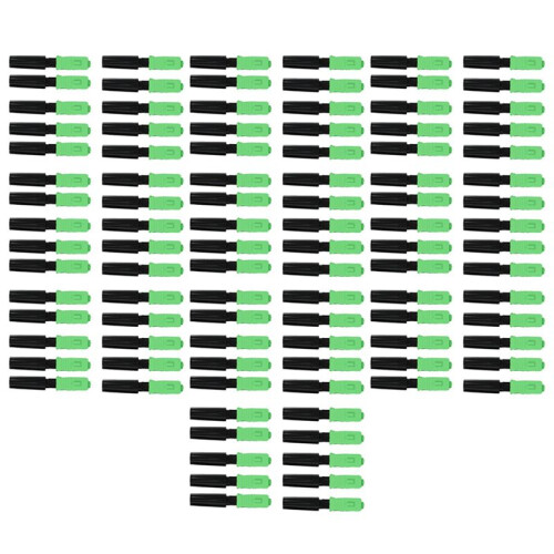 100Pcs Ftth Embedded Quick Connector SC / APC GrüNer Kunststoff-Lichtwellenleiter-Steckverbinder