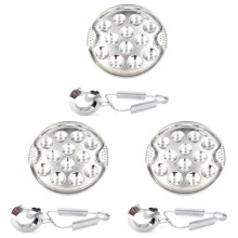 3 Set of Stainless Steel Snail Mushroom Escargot Plate with 12 Compartments Grilled Snail Tool 12 Grilled Conch Tray