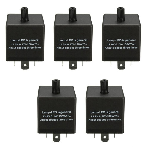5X 12V 3 Pin LED Adjustable Car Flasher Flash Relay for Turn Signal Light Indicator