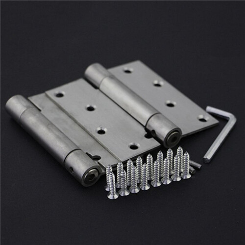 DobradiçA de Porta Fechamento AutomáTico, Pacote de 6, 4 Polegadas, Mola de Encaixe de AçO InoxidáVel Quadrado para ServiçO Pesado, Ferragem de 2
