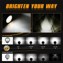 6pcs 4 Inch LED Work Light Combo Spot Flood Off Road Driving Amber Fog Lamp