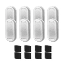 Waterfilter voor Kattenfontein van 2,2 Liter (74 Oz) van Roestvrij Staal, Drievoudig Filter voor Kattenfontein 8+8