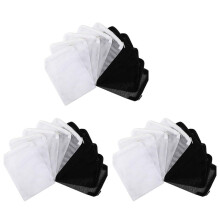 120 Pieces Aquarium Filter Bags Media Mesh Filter Bags with Zipper for Charcoal Pelletized Remove, White and Black