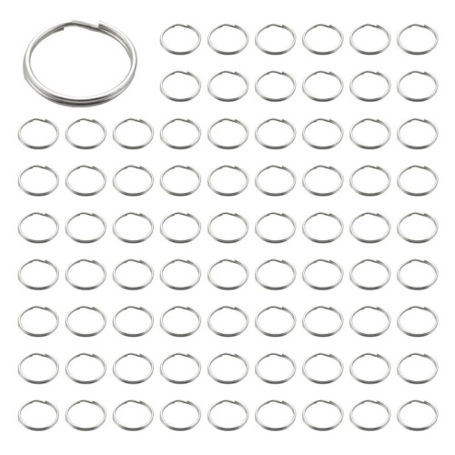 300 Pcs 20mm Outside Dia Universal Split Key Rings Keychain Holders