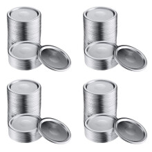 200 Pcs Wide Mouth 86 mm Jar Canning Lids, Reusable Leak Proof Split-Type Silver Lids with Silicone Seals Rings
