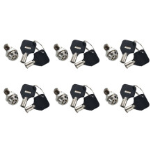 6pcs 12mm Threaded Keyed Quarter Turn Cam Lock for Drawer Box Locker