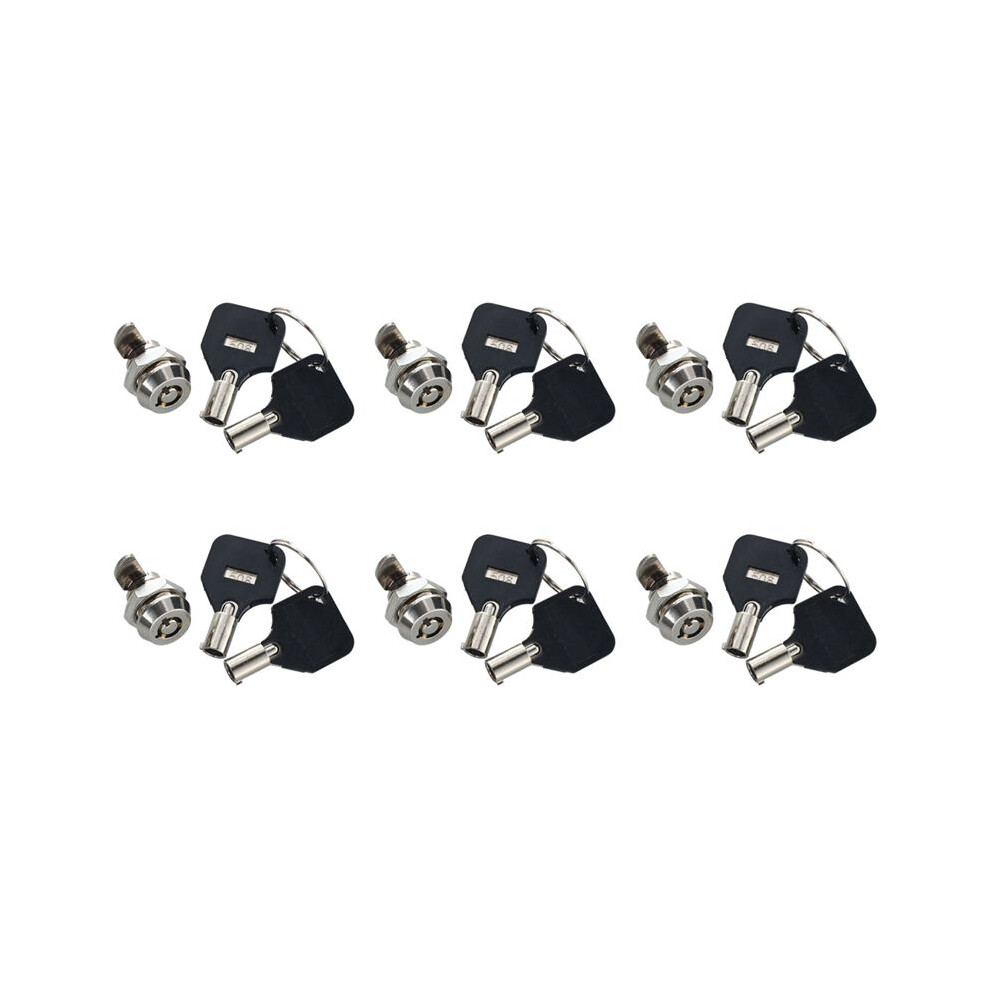 6Pcs 12Mm Threaded Keyed Quarter Turn Cam Lock For Drawer Box Locker 6032003098290