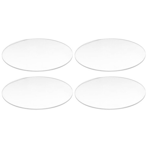 4X Transparent 3mm Thick Mirror Acrylic Round Disc Diámetro:100mm