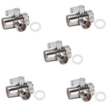 5X Faucet Valve Diverter Sink Valve Water Tap Faucet Splitter Adapter Home Bathroom Kitchen Diverter