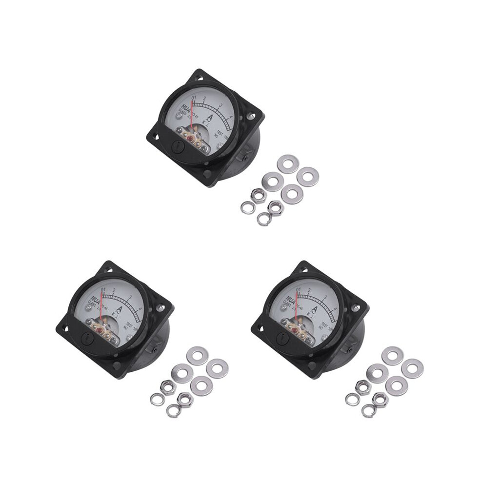 3X Class 2.5 Accuracy Ac 0-5A Analog Panel Round Meter Ammeter Meter Black 4713156334658