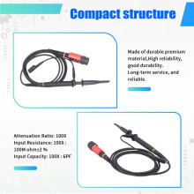 P4100 Oscilloscope Probe 100:1 2KV High Voltage 100MHz Safety BNC Connector for Oscilloscope Adjustable Attenuation
