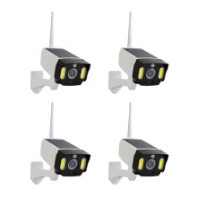 4X Zonne-Bewegingssensorlicht, Dummycamera Waterdichte Nepcamera Buiten Binnen Straatspotlamp Tuinwandlamp, COB