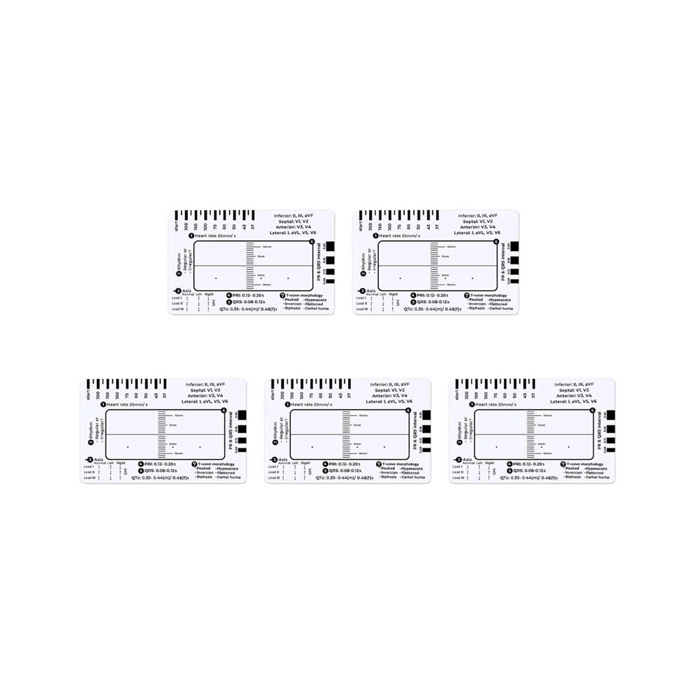 5X ECG 7 Step Ruler, ECG 7 Step Ruler for ECG/EKG Interpretation, Rapid and Quick Cardiac Analysis and Measurement Tool