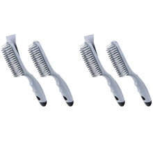 Stainless Steel Wire Brush Set 4Pcs, with Strong Handle & Metal Scraper,for Cleaning Welding Slag & Rust,Dust