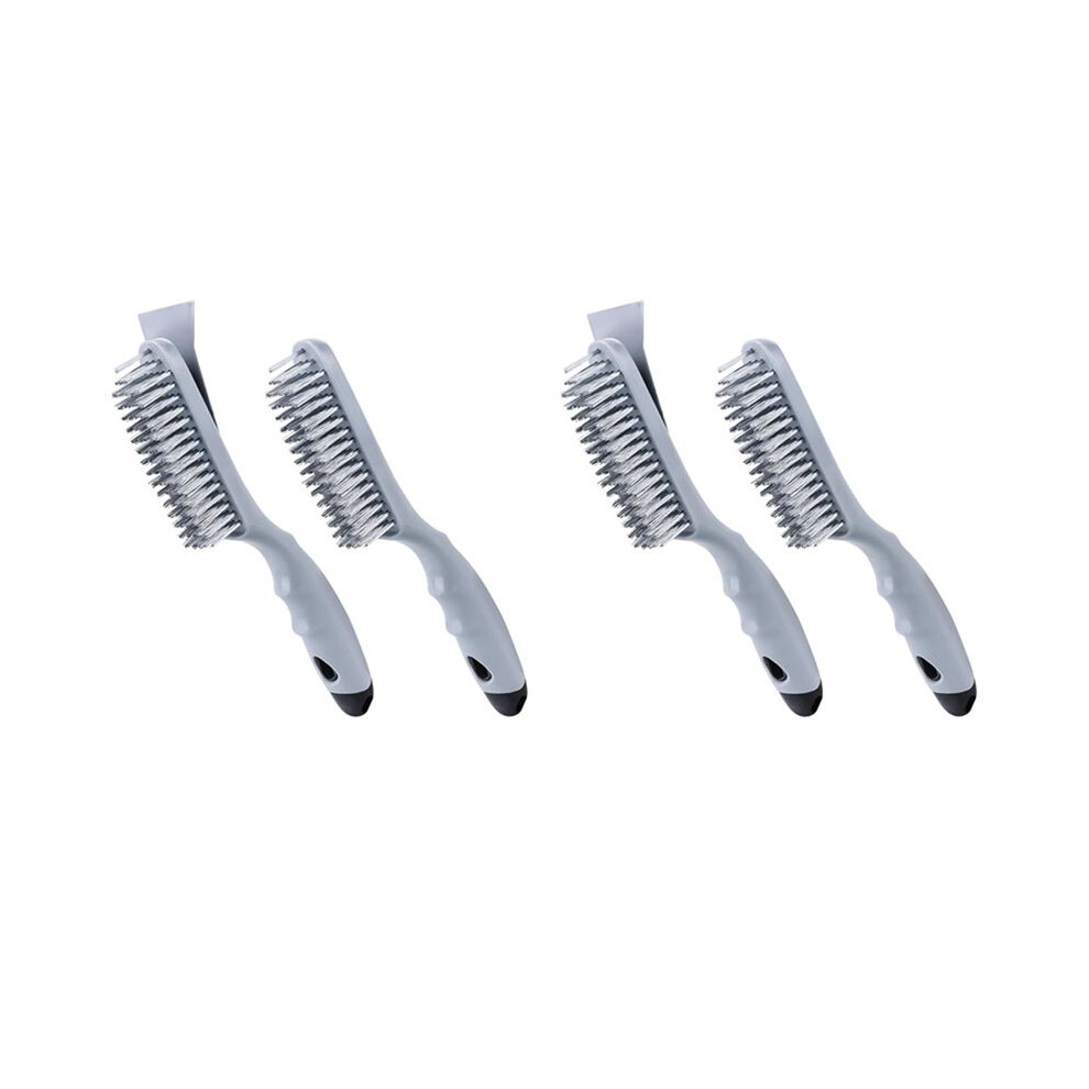 Stainless Steel Wire Brush Set 4Pcs, With Strong Handle & Metal Scraper,For Cleaning Welding Slag & Rust,Dust 6033986730276
