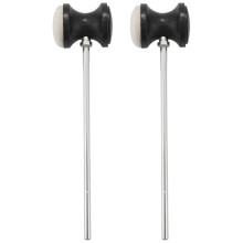 2X Stainless Steel & Shaft Black Drum Pedal Bass Drum Beater Instrument Accessory Part