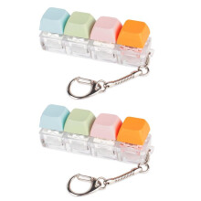 2X Keyboard Fidget Toy, Fidget Keychain of 4 Colors Keyboard Clicker, Silent Fidget Toy for Library, Study Room