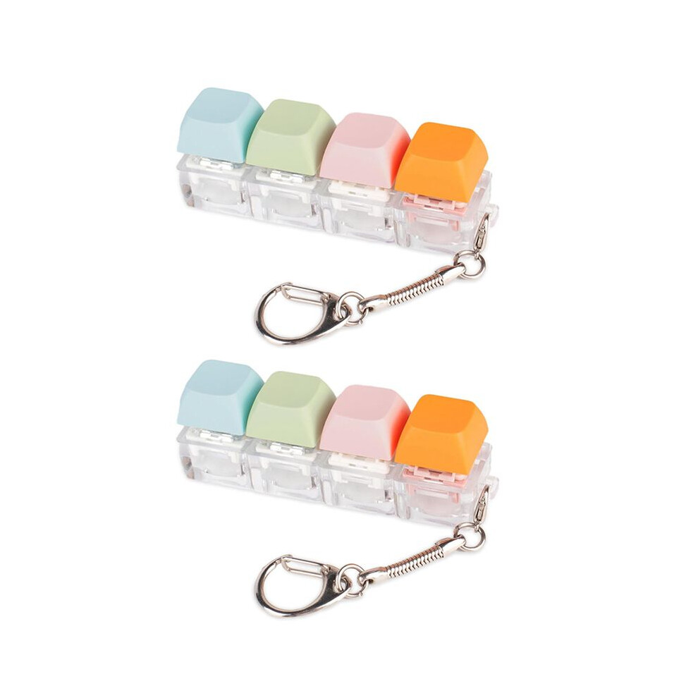 Photos - Other Toys 2X Keyboard Fidget Toy, Fidget Keychain of 4 Colors Keyboard Clicker, Silent Fidget Toy for Library, Study Room