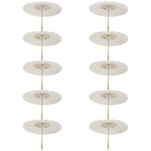 10X Paper Parasol Beach Umbrella White DIY Umbrella Photography Props for Baby Shower Partys Wedding 60cm/23.6inch