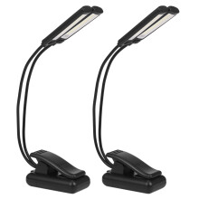 2X Music Stand Light Clip LED Lamp - No Flicker, Fully Adjustable, 6 Levels of Brightness