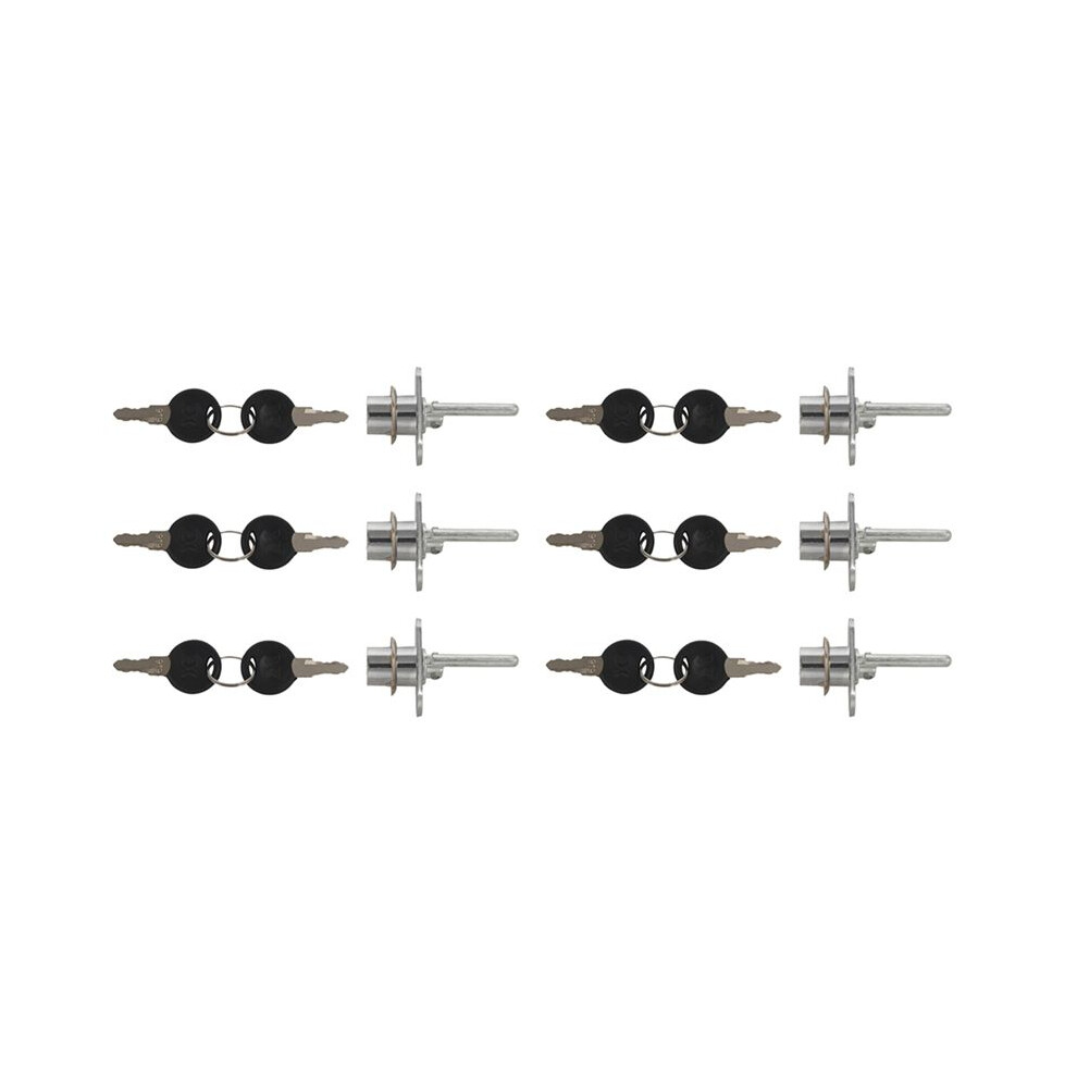 6X Zinc Alloy Computer Desk Cabinet Mailbox Drawer Cupboard Locker Cam Lock With Keys, Silver 6033004026886