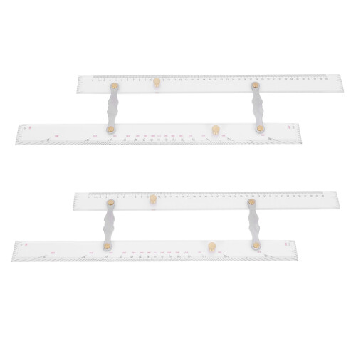 2X Marine Ruler Parallel Ruler Nautical Charts Parallel Ruler Mapping Points to Pull Parallel Ruler 450MM
