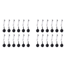 24 Pcs Beadable DIY Badge Reel Kit Retractable ID Name Badge Reel Clips Holder for Beads Blank Bar with Belt Clip, Black