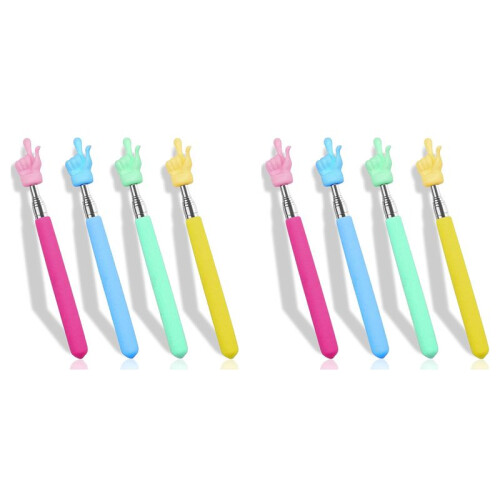 8PCS Retractable Teacher Pointer for Classroom Kids Reading,  Extendable Hand Pointer Finger Pointer Stick