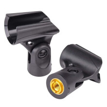 16 Pieces Universal Microphone Clip Holder with 5/8 Inch Male to 3/8 Inch Female Nut Adapters