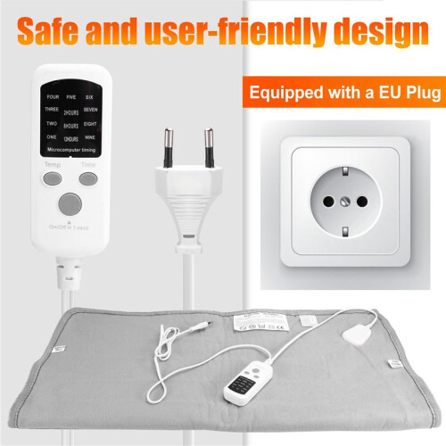2X 220V Electric Blanket for Bed Heating Blankets  Control  Heating Mat 80x150cm EU Plug