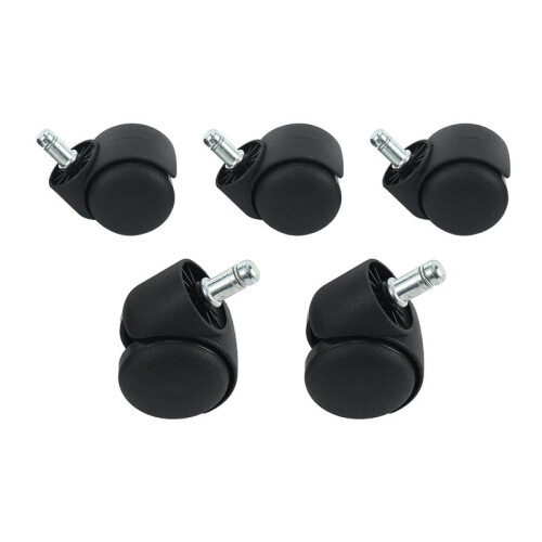 50mm Roues de Roulettes de Chaise de Bureau - Ensemble de 20 - Noir 1