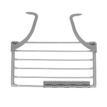 Varal de roupas dobrável, retrátil e portátil em aço inoxidável para uso interno e externo, com prendedores para meias. Resistente e à prova de
