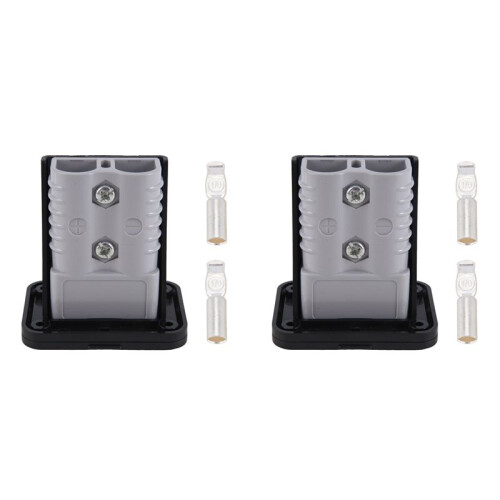 2X Plug Holder for Anderson Plugs 175A Panel Base with Dust Cover High Current Connector Fixing Bracket