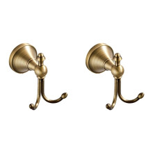 2X Double Coat Hooks, Antique Brass Towel Hook, Wall Mount Wall Hooks for Hanging, Towel Hooks for Coat