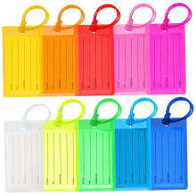Luggage Tags Set of 10 Waterproof Flexible PVC Travel ID Tags Colorful Labels for Suitcases and Bags