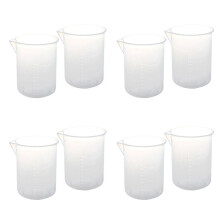 8 Piezas 50 Ml Laboratorio Plástico Agua Líquido Vaso Medidor Transparente