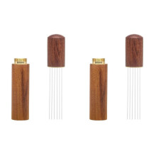 2X Espresso Coffee Stirrer Espresso Distribution Tool Portable Espresso Distribution Tools,6 Needles Rosewood Color